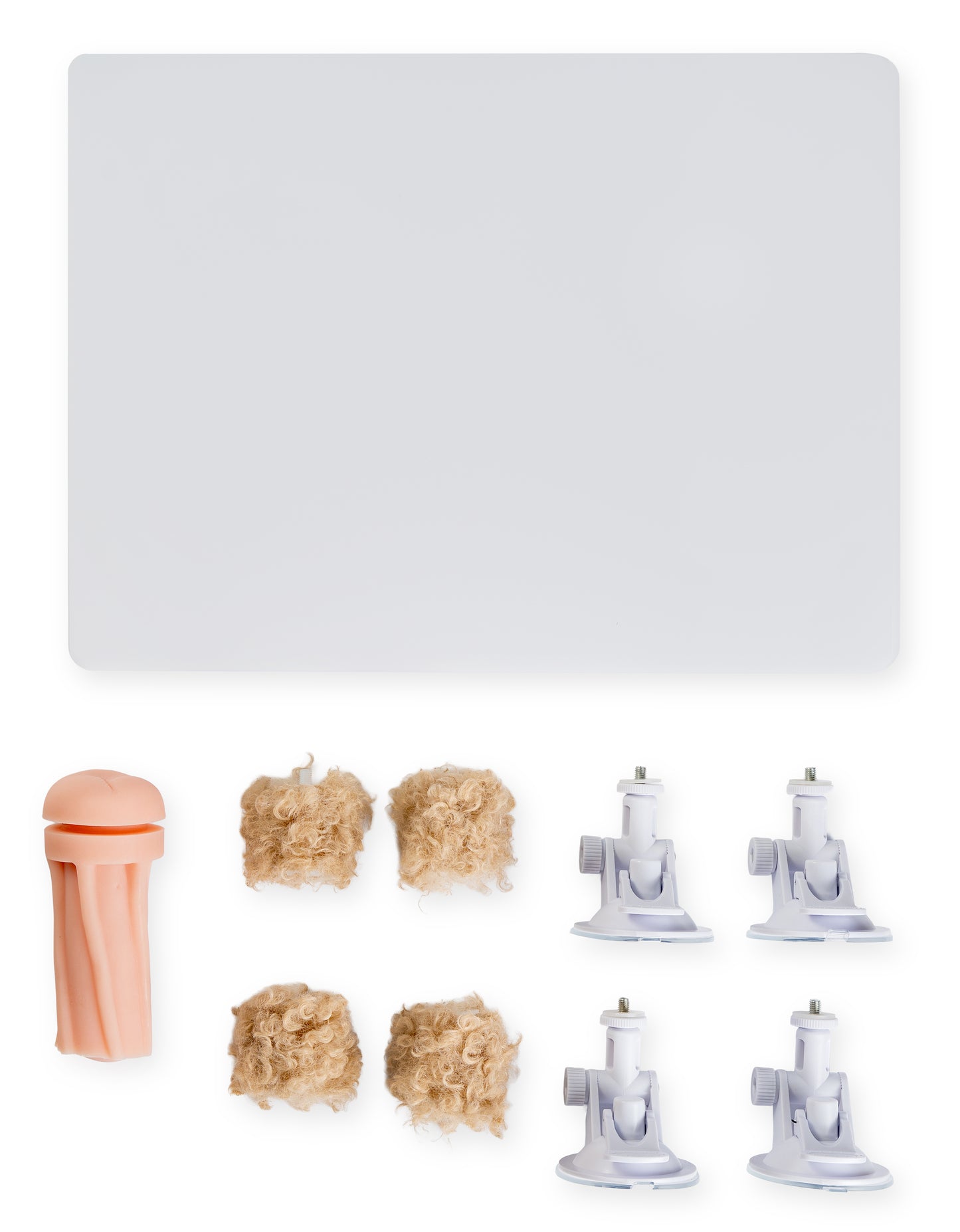 → Complete dog stress relief set with silicone insert, suction cup legs and plexi base